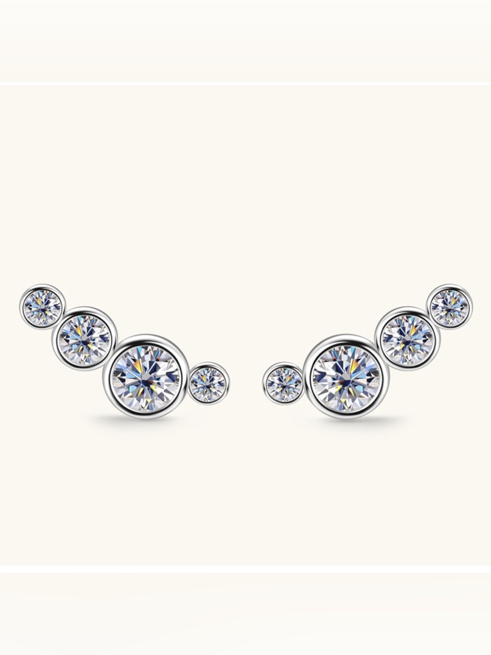 Moissanite 925 Sterling Silver Stud Earrings
